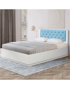 Кровать односпальная «Венеция 12.1», с подъёмным механизмом, 1200×2000 мм, цвет МДФ белый матовый/ткань велюр 011 Матрица