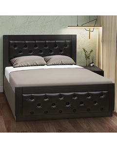 Кровать односпальная «Венеция 13.2», с мягким изголовьем, 1200×2000 мм, экокожа, цвет венге шёлк матовый Матрица