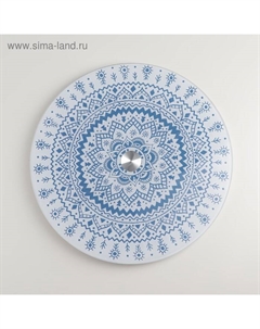 Подставка для торта «Эмре», d=28 см, вращающаяся, стекло, голубая Larange