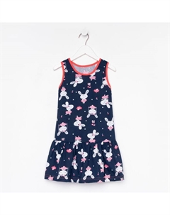 Платье для девочки, цвет тёмно-синий/зайчата, рост 98 см Юниор текстиль