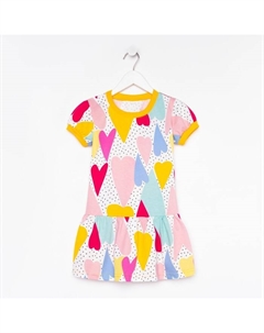 Платье для девочки, цвет белый/сердечки, рост 92 см Юниор текстиль