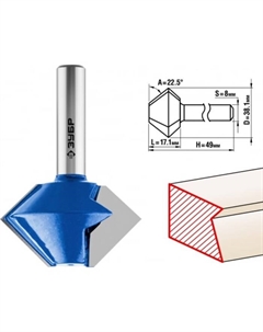 Фреза кромочная 28725-38.1-22, конусная, 38.1 x 22 мм Зубр