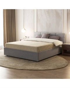 Кровать двуспальная «Птичье гнездо», с мягким изголовьем, 1600×2000 мм, премиум велюр, цвет звёздная пыль Архитектория