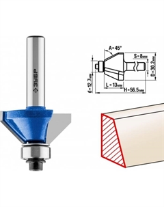 Фреза кромочная 28711-30.2, калевочная №9, 30.2 x 13 мм Зубр
