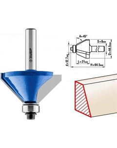 Фреза кромочная 28711-44.5, калевочная №9, 44.5 x 23 мм Зубр