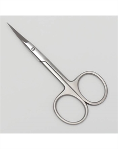 Ножницы маникюрные, для кутикулы, загнутые, узкие, 10 см, на блистере, цвет матовый серебристый, 052 Solinberg