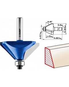 Фреза кромочная 28711-50.8, калевочная №9, 50.8 x 27 мм Зубр