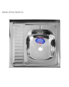 Мойка кухонная MIXLINE 527969, накладная, толщина 0.4 мм, 60×60×16 см, правая, выпуск 1 1/2" Mixline