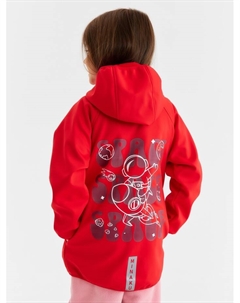 Ветровка с капюшоном детская : SPACE, красная, рост 104 см Minaku