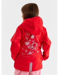 Ветровка с капюшоном детская : SPACE, красная, рост 122 см Minaku