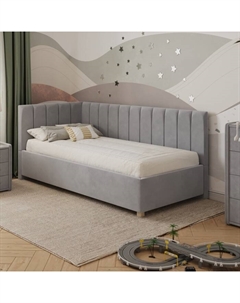 Кровать - тахта «Помпиду», левая, с подъёмным механизмом, 900×2000 мм, премиум велюр, цвет звёздная пыль Архитектория