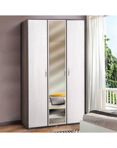 Шкаф прямой трёхстворчатый «Венеция 9», с зеркалом, 1200×560×2100 мм, цвет ясень анкор тёмный/ясень анкор светлый Матрица