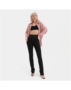 Брюки с разрезом женские, размер 46, чёрные Mist