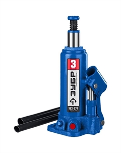 Домкрат бутылочный гидравлический 43060-3_z01, 3т, 192-374 мм Зубр