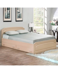 Кровать двойная с ящиками «Венеция 3» 1200×2000 мм, Дуб молочный/Дуб выбеленный Матрица