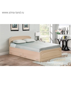 Кровать двойная с ящиками «Венеция 3», 1400×2000 мм, цвет дуб молочный / дуб выбеленный Матрица