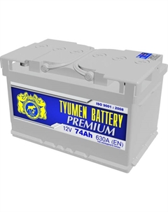 Автомобильный аккумулятор TYUMEN BATTERY 74 А/ч 6СТ-74LA Premium, обратная полярность Tyumen battery