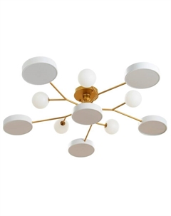 Люстра «Алмони» 6х LED 214 Вт 3000-6000К 5хG4 бело-золотой 100×100×17 см Bayerlux