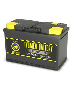 Автомобильный аккумулятор Тюмень 90 Ач 6СТ-90L, Standard Tyumen battery