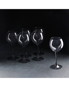 Набор бокалов для вина «Графит», стеклянный, 350 мл, 6 шт Декостек