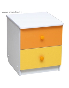 Тумба прикроватная «Радуга», 410×440×468 мм, цвет белый/оранжевый/жёлтый Матрица