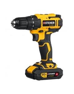 Дрель шуруповерт щеточный Cd-200-2, 350-1350 об/мин, 2 АКБх2 Ач, 2 скор., 40 Нм Steher