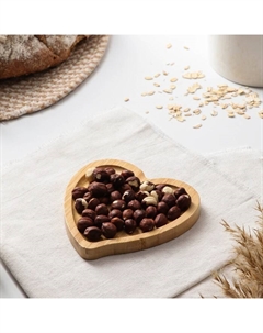 Блюдо для подачи Striata heart, 13×12,5×1,3 см, бамбук Доляна