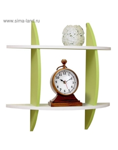 Полка навесная №4, 600×196×600 мм, цвет белый/лайм Матрица