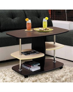 Стол журнальный №2, 900×500×505 мм, цвет венге / дуб выбеленный матовый Матрица