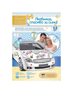 Набор магнитов на авто «Любимая, спасибо за сына!», на выписку Долго и счастливо