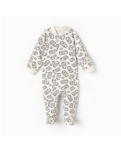 Комбинезон детский закрытые ножки, цвет белый/молоко, рост 62 см Рыжик