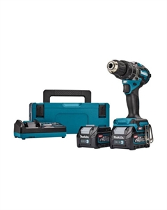 Дрель-шуруповерт HP002GD201, ударная, 40 В, 2×2.5 Ач, 600/2200 об/мин, 65/30 Нм, кейс Makita