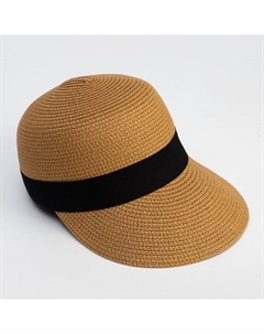 Кепка женская плетёная цвет коричневый, р-р 58 Minaku