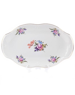 Блюдо овальное Kamelia «Мейсенский букет», длина 28 см Cmielow