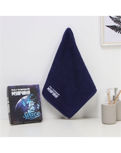 Полотенце махровое «. Настоящий мужчина», 35×50+-5 см, хлопок 100%, синее Этель