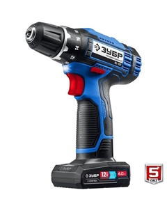 Дрель-шуруповерт DL-121-42, 2 АКБ, 4 Ач, Li-Ion, 20 В, 1350 об/мин, 25-50 Нм Зубр