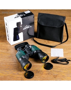 Бинокль 7×50 «Разведка», линзы рубин, с зелёной вставкой Мастер к