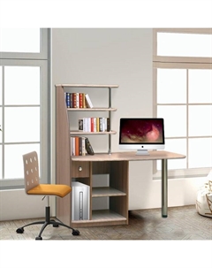 Стол компьютерный №11, 1350×580×1500 мм, цвет ясень шимо светлый/тёмный Матрица