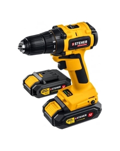 Дрель шуруповерт бесщеточная CDB-200-2, 350-1350 об/мин, 2 АКБх2 Ач, 2 скор., 45 Нм Steher