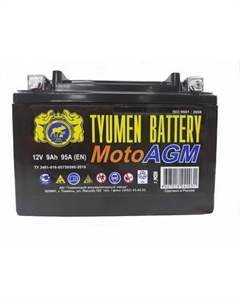 Автомобильный аккумулятор Тюмень AGM 9 Ач 6МТС-9 (YTX9-BS), обратная полярность Tyumen battery