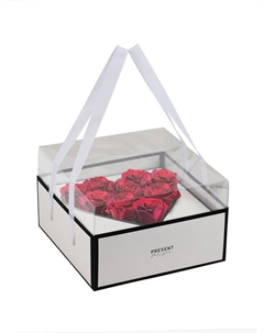 Коробка для цветов с фигурным вкладышем и пластиковой крышкой Present, 23.5 х 23.5 х 15 см Дарите счастье