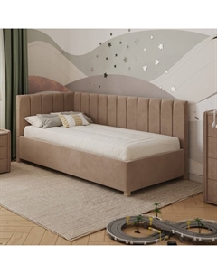 Кровать - тахта «Помпиду», левая, с подъёмным механизмом, 900×1900 мм, премиум велюр, цвет пески касабланка Архитектория