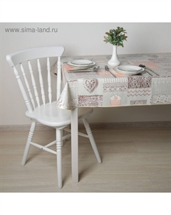 Скатерть на нетканой основе с бейкой «Кружево», 135×110 см, многоразовая, серый Колорит