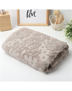 Полотенце махровое "Классика", цвет светло-коричневый, 67х140 см, 83% хлопок, 17% лён, 500 г/м2 Этель