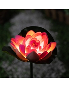 Садовый светильник «Лотос», уличный, на солнечной батарее, 70 см, 1 LED, свечение тёплое белое Luazon lighting
