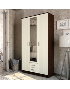 Шкаф прямой трёхстворчатый «Трио», 2 ящика, 1200×482×2200 мм, цвет венге/лоредо Эра