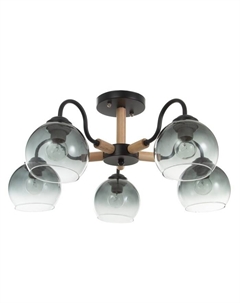 Люстра 1088/5BK 40 Вт Е27 черный-светлое дерево 56×56×28 см Bayerlux