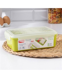 Контейнер пищевой со столовыми приборами «Take&Go», 1,1 л, 20,3×13,2×7 см, цвет зеленый Phibo