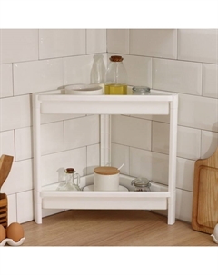 Этажерка угловая VIKEA, 33×33×40,7 см, 2-х ярусная, белая Violet