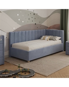 Кровать - тахта «Помпиду», правая, с подъёмным механизмом, 900×2000 мм, премиум велюр, цвет лондонский туман Архитектория